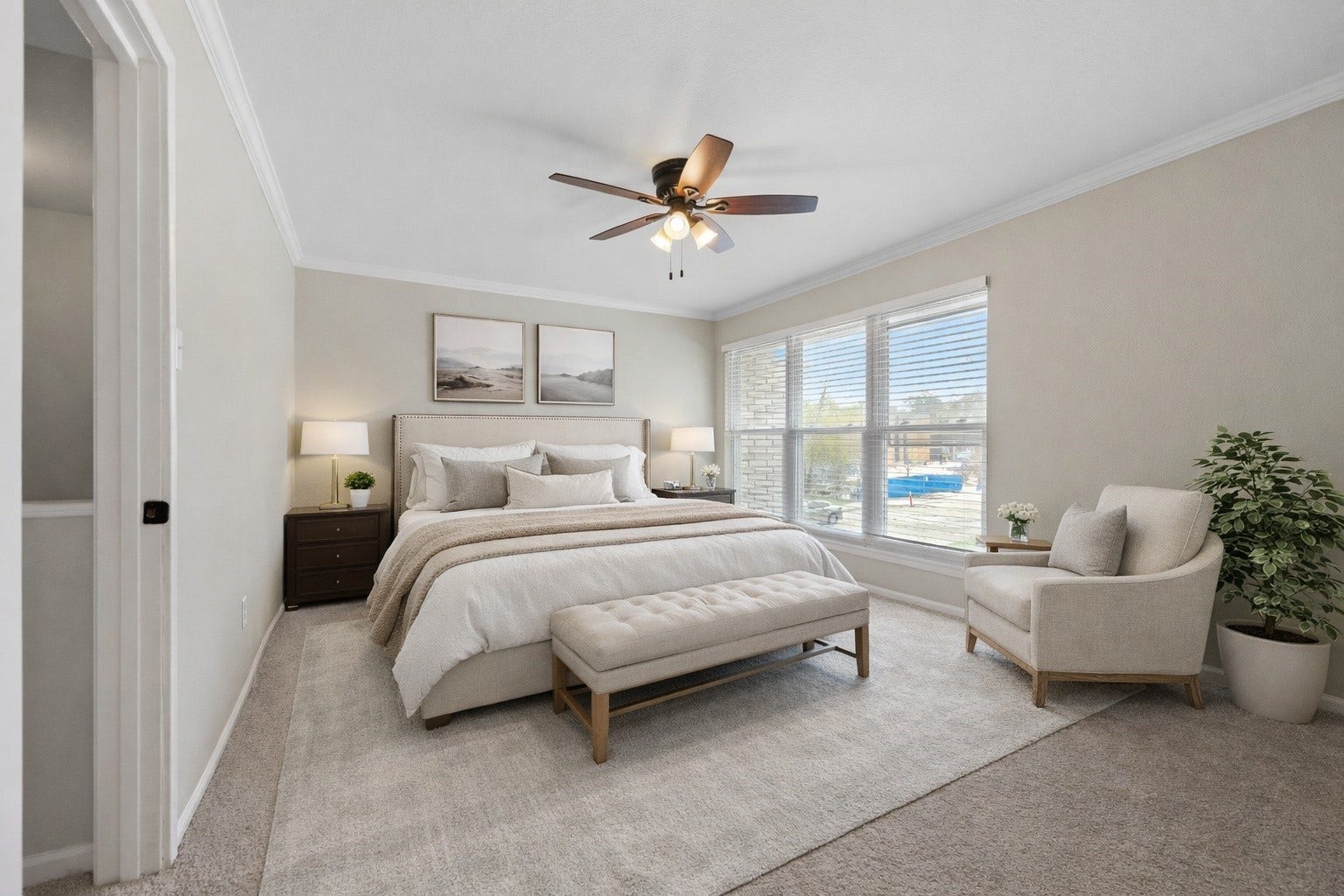 2103 Lake Village Drive, Houston, TX 77339 Virtually Staged Master Bedroom