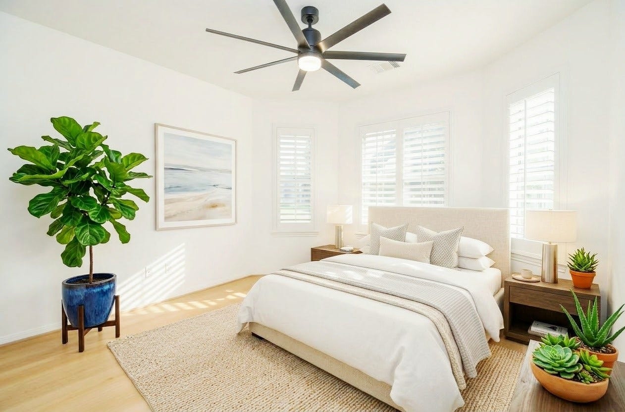 Third bedroom with beautiful bright lighting. *Virtually staged