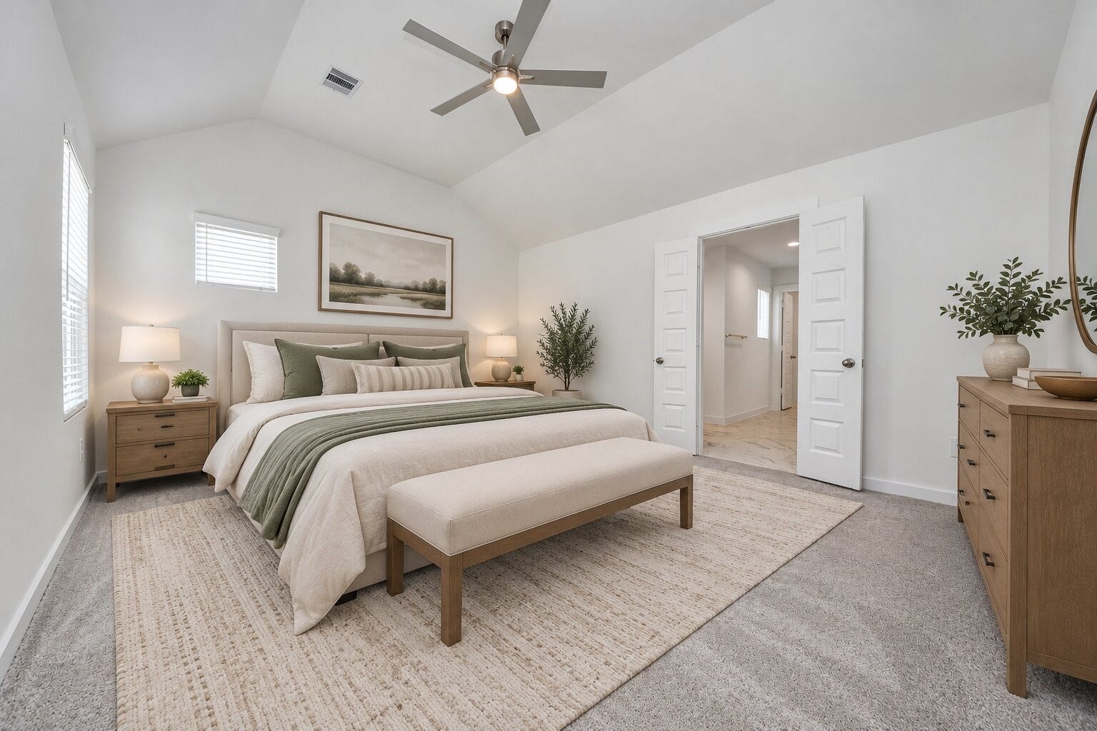 14702 Freestone Plum Court, Houston, TX 77049 Virtually Staged - Primary Bedroom. Sample photo of completed home with similar floor plan. Actual colors and selections may vary.