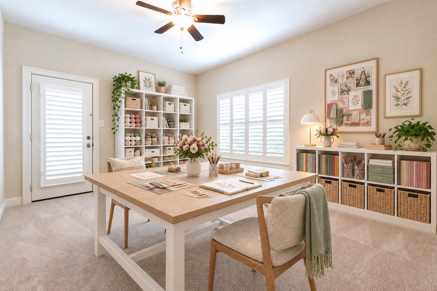 Imagine having a place to spread out your next project, lose track of time doing what you love, and leave your creativity ready for tomorrow. Whether youre arranging flowers, making something by hand, or sharing an afternoon of crafts, this room makes it easy to enjoy every moment. This space was virtually staged to help you understand what it feels like to enjoy this space.