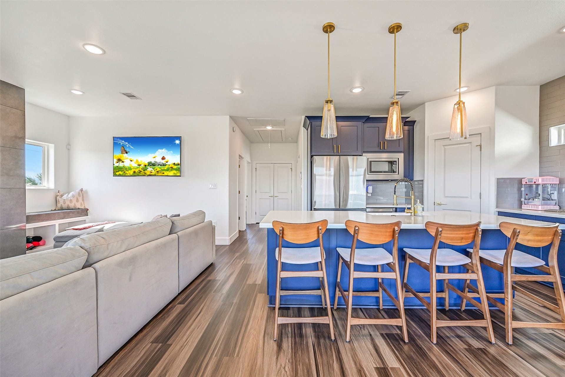 3627 Niko Court, Galveston, TX 77554 Step inside to an inviting open-concept kitchen and living area, perfect for entertaining and everyday living.