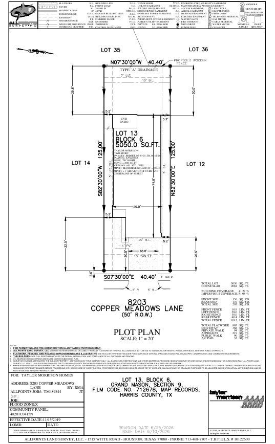 8203 Copper Meadows Lane Preliminary Plot Plan