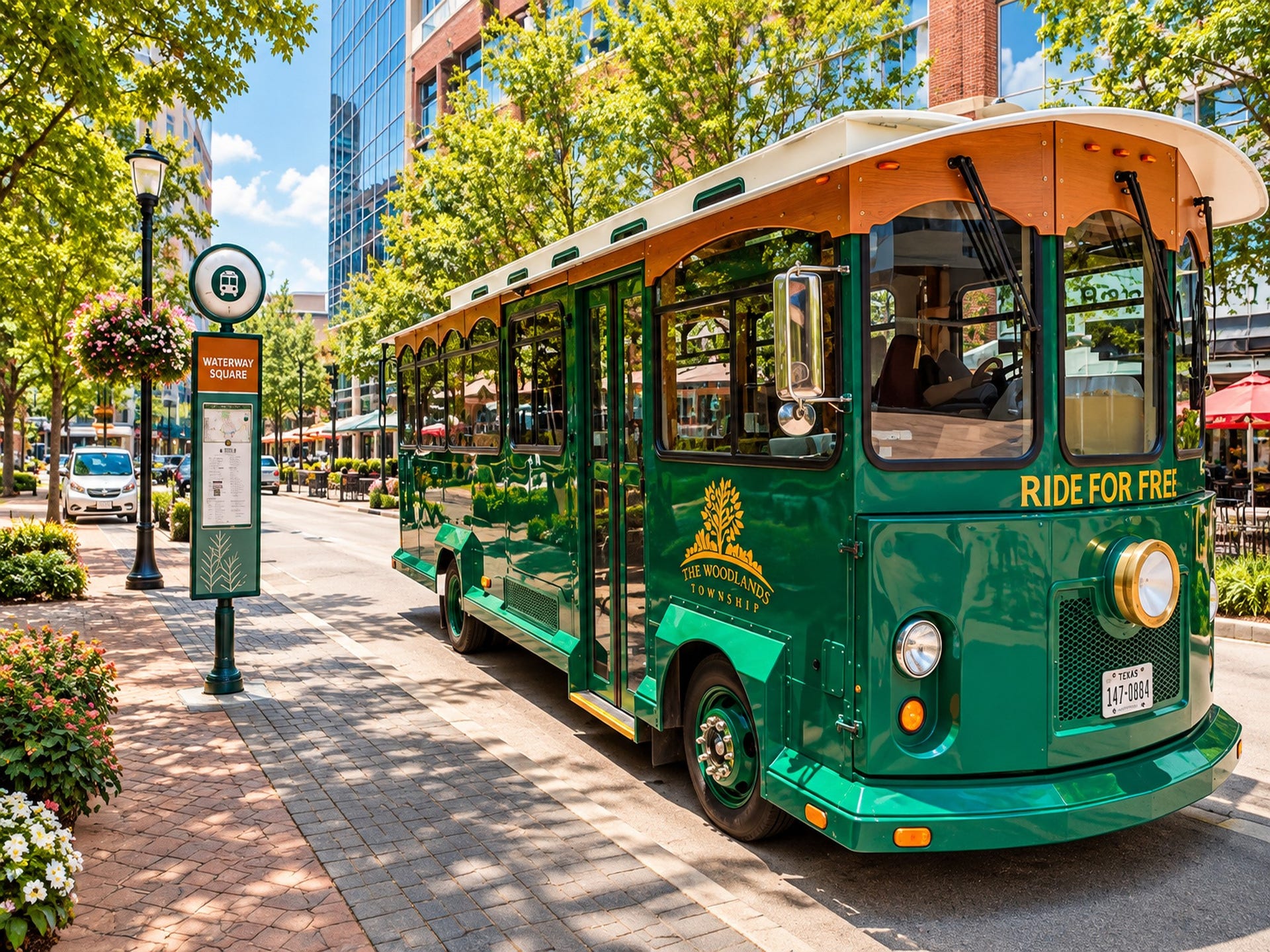 54 Riva Row, The Woodlands, TX 77380 Ride the free trolly to shops and restaurants at nearby Market Street