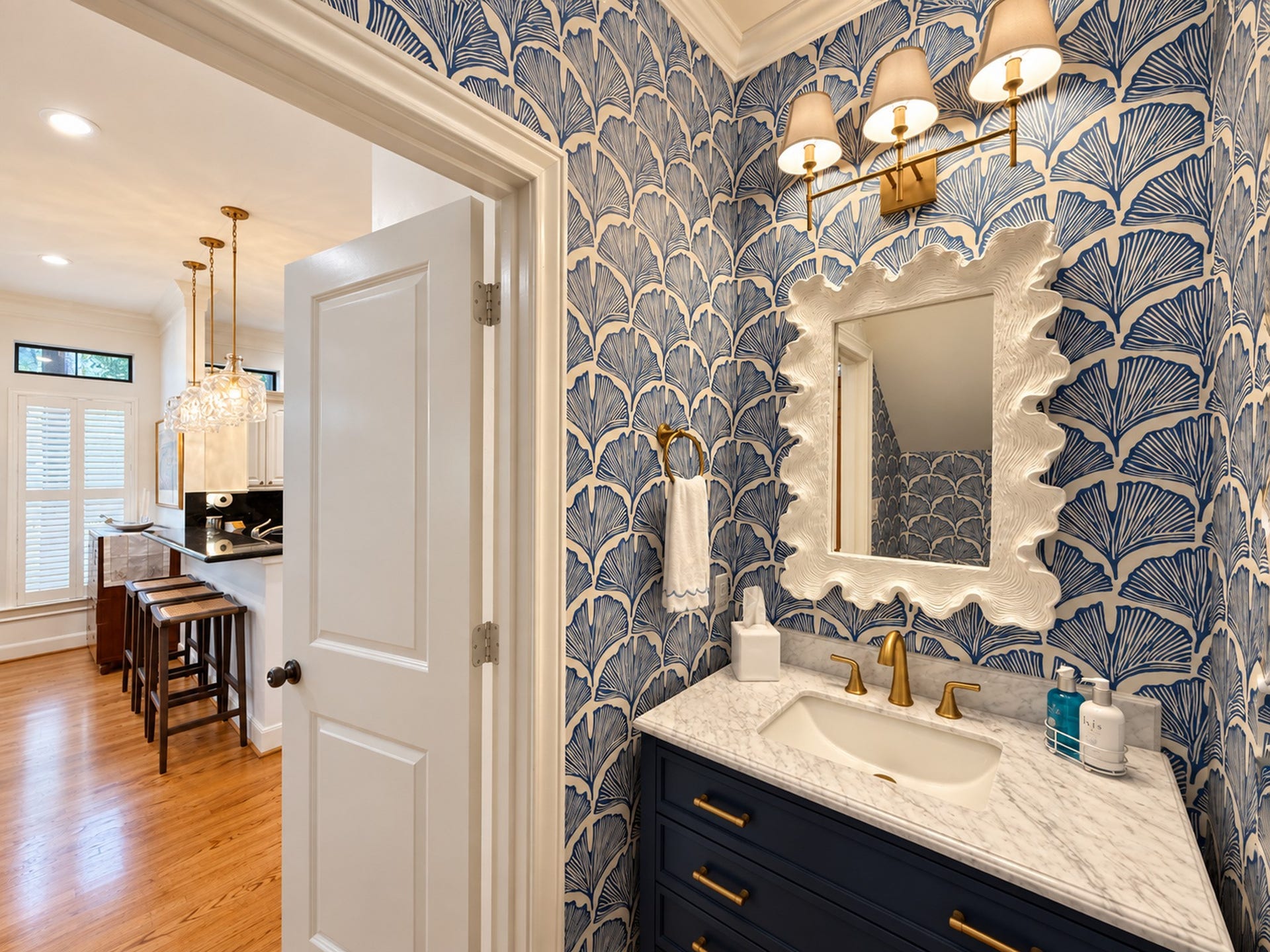 54 Riva Row, The Woodlands, TX 77380 Half bath located on the first floor.