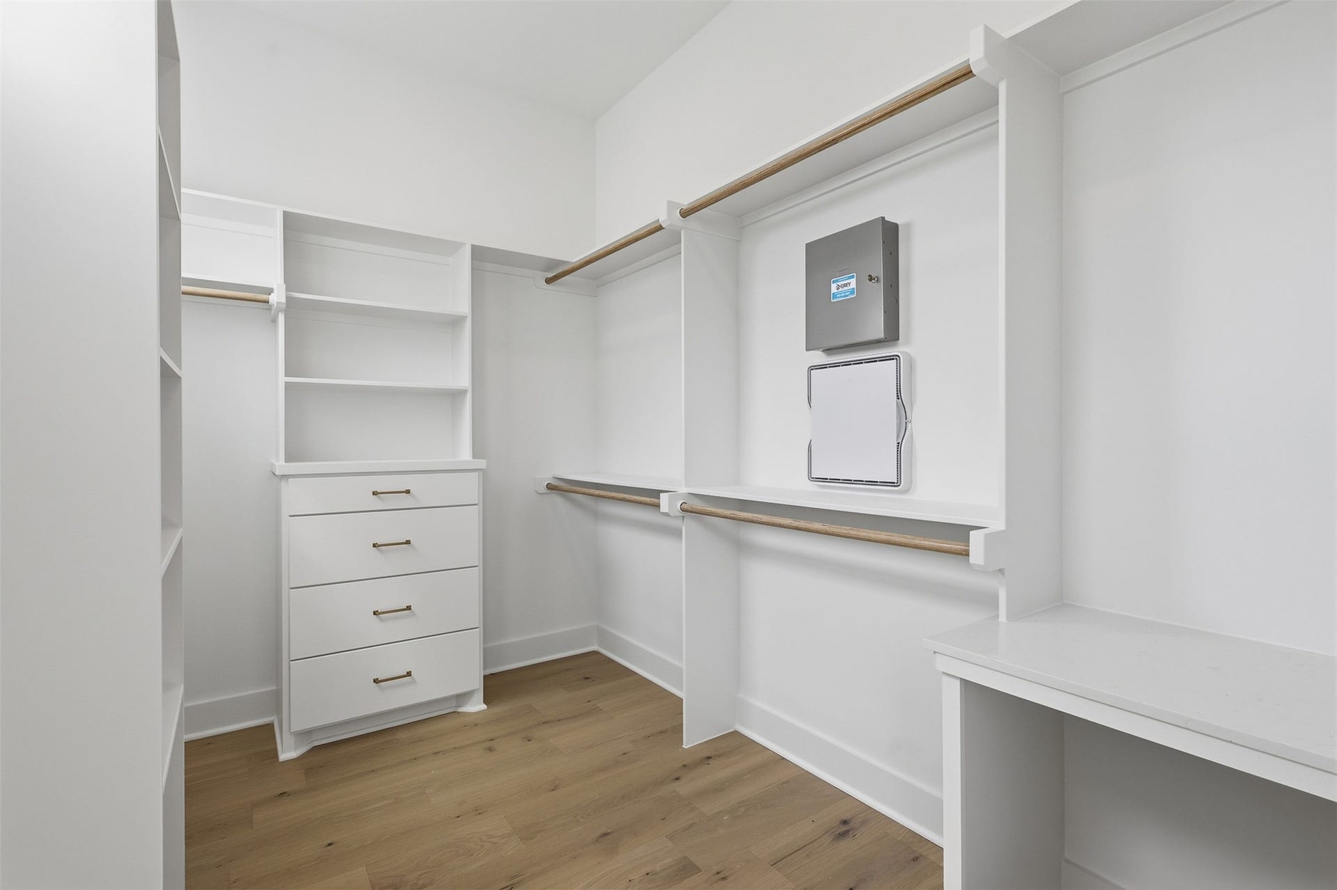 904 Kern Street, #C, Houston, TX 77009 The walk-in closet keeps clothing organized with drawers, shelves, and hanging space.