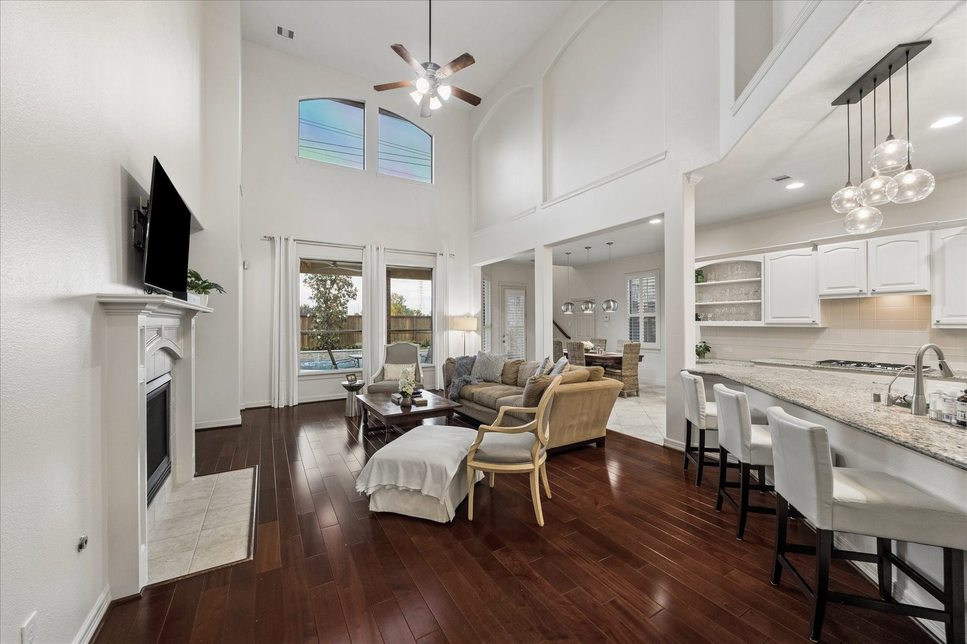 The open living spaces are just perfect for flow when you have several guests.