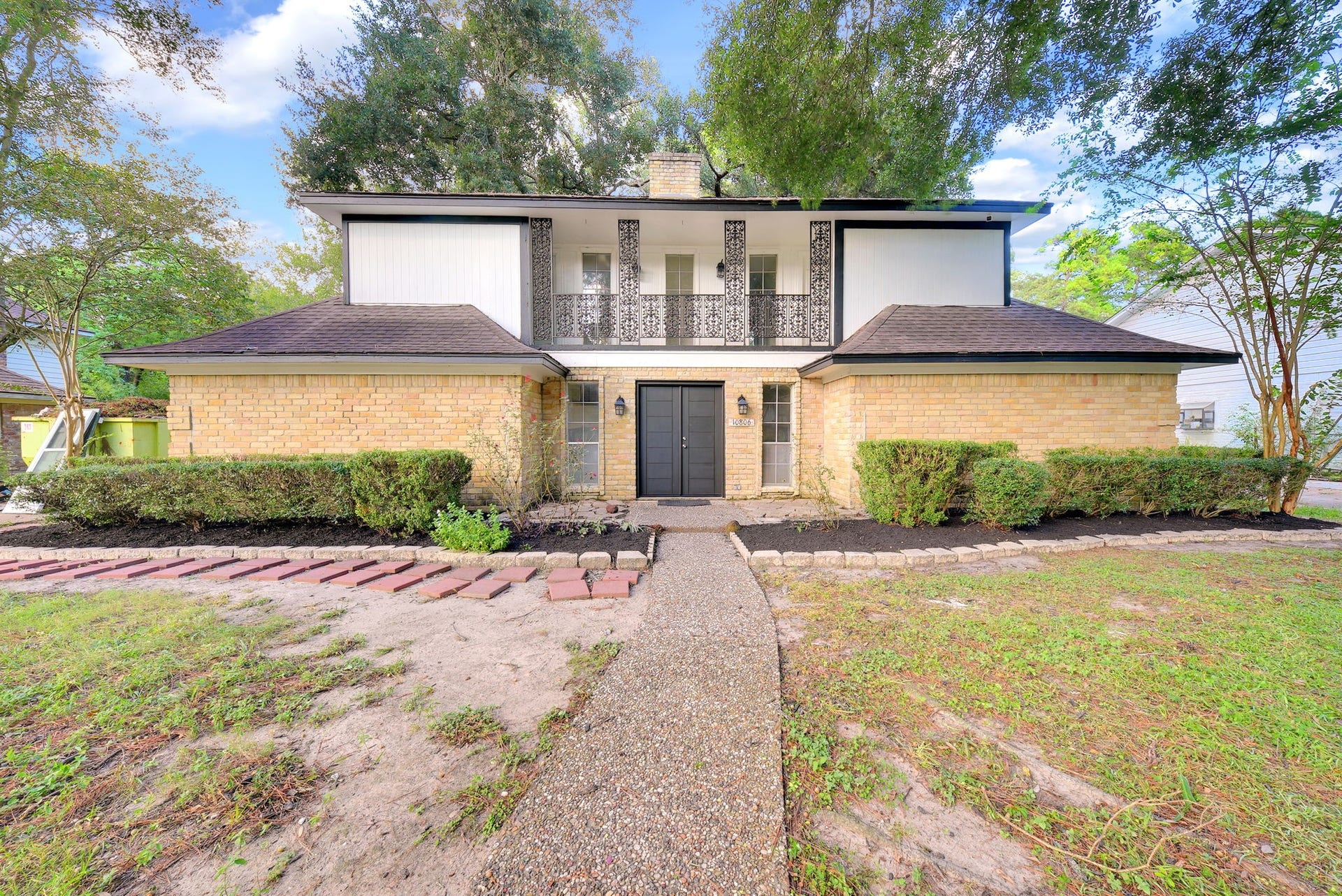 Front elevation with fresh landscaping