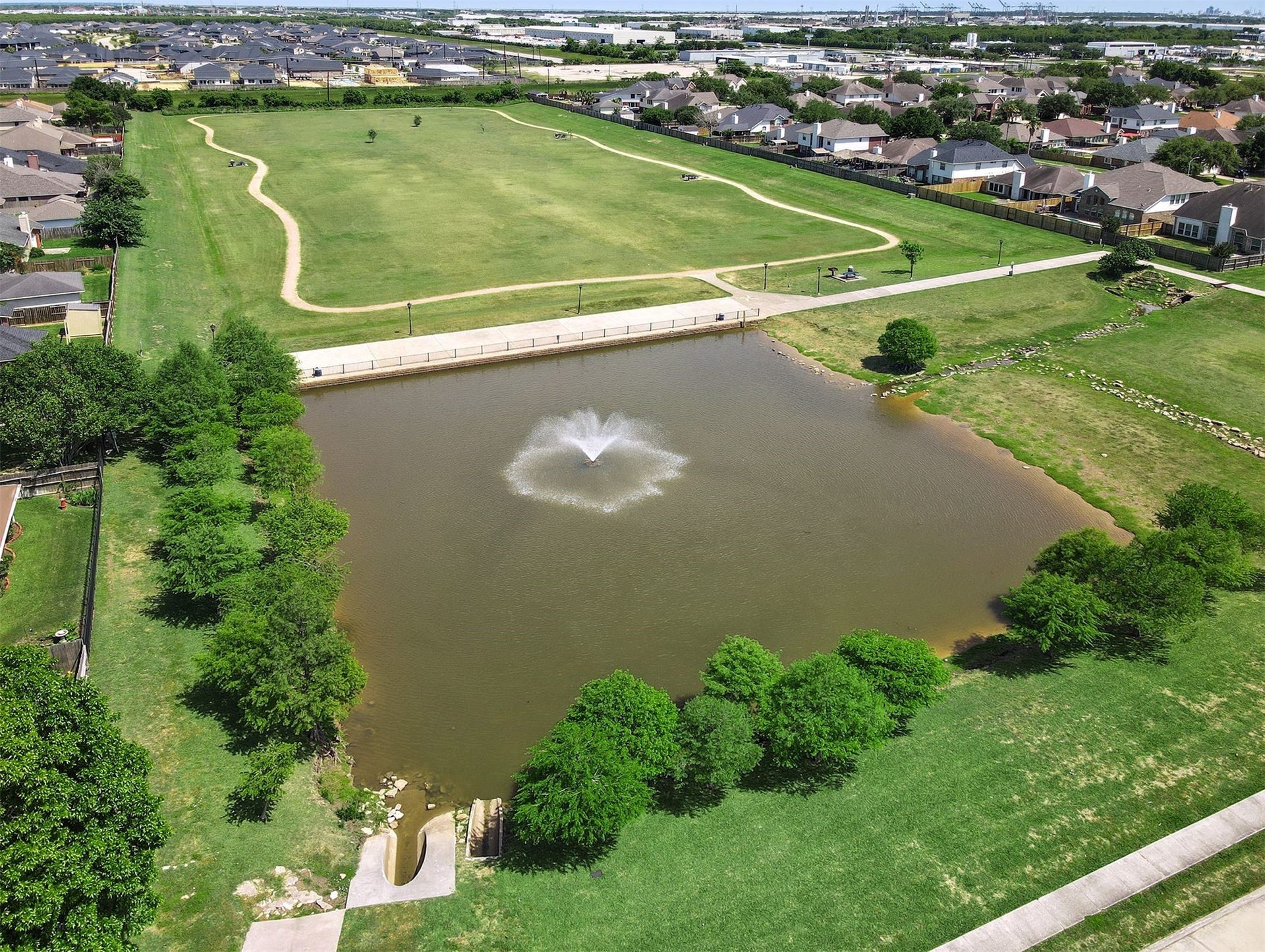 3802 Oakwilde Circle, La Porte, TX 77571 Beautiful Woodfalls Park Features a Scenic Pond with Fountain, Walking Trails, and Expansive Green Space for Enjoying the Outdoors!