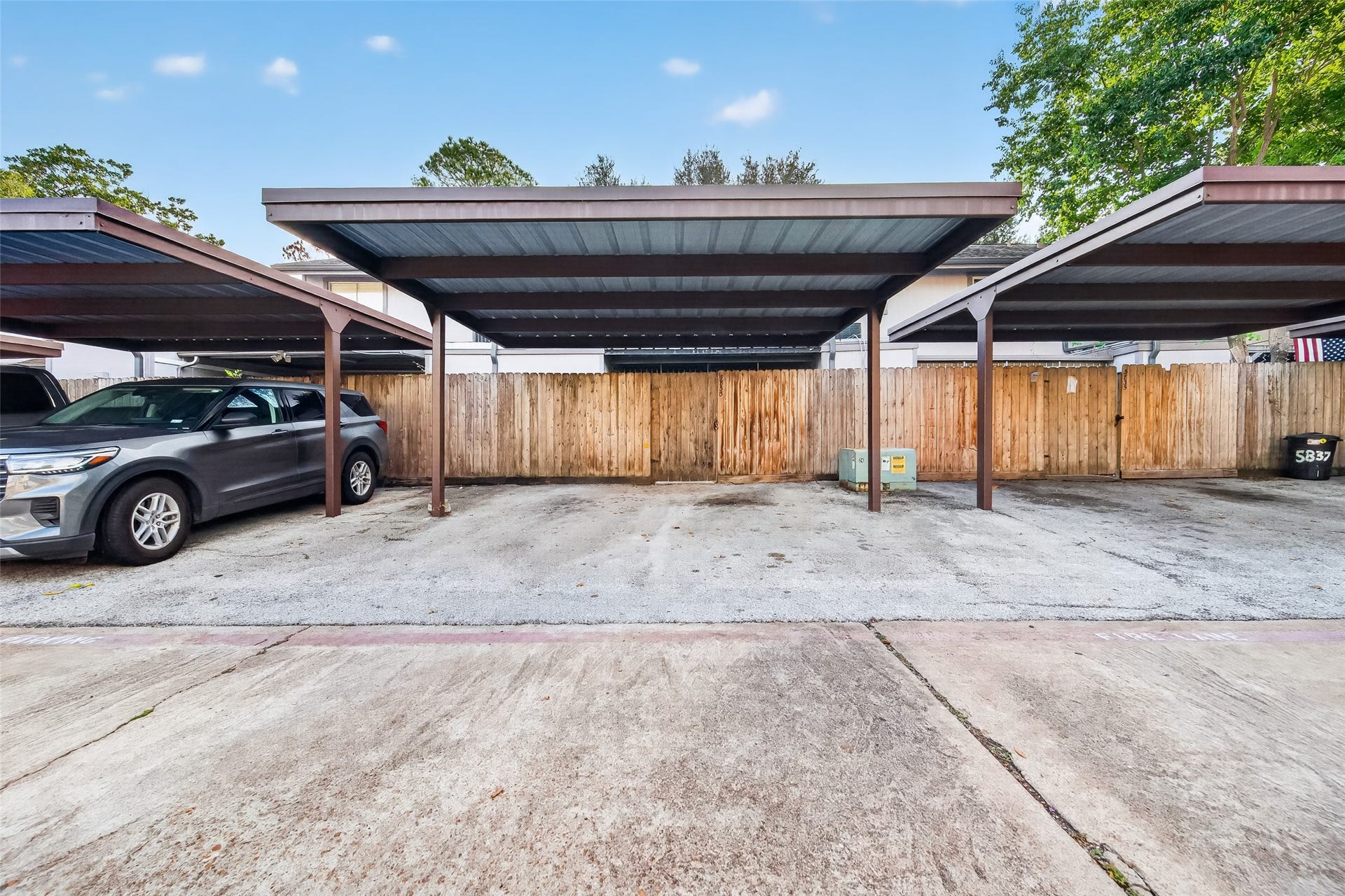 5833 Village Forest Court, Houston, TX 77092 2-car detached carport directly behind property.