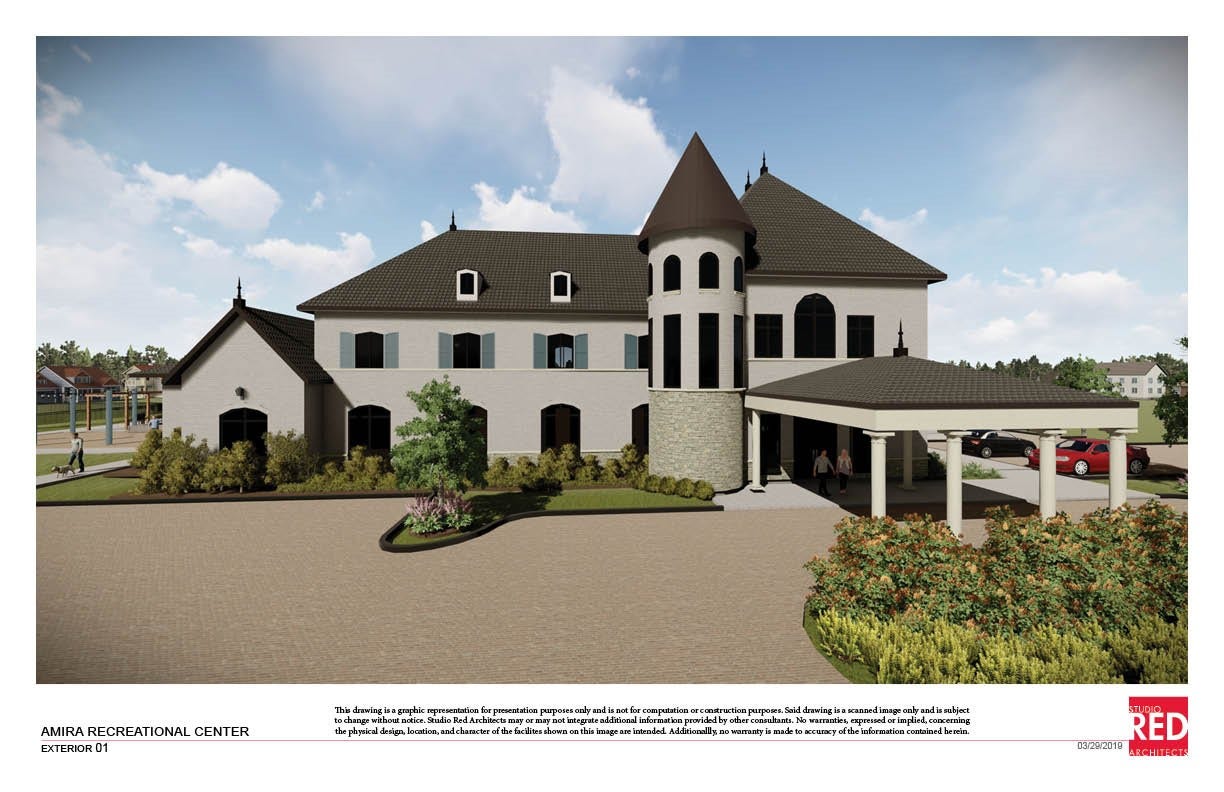 19819 Epona Creek Drive, Tomball, TX 77377 Architectural Rendering of Amira's Recreational Facility.