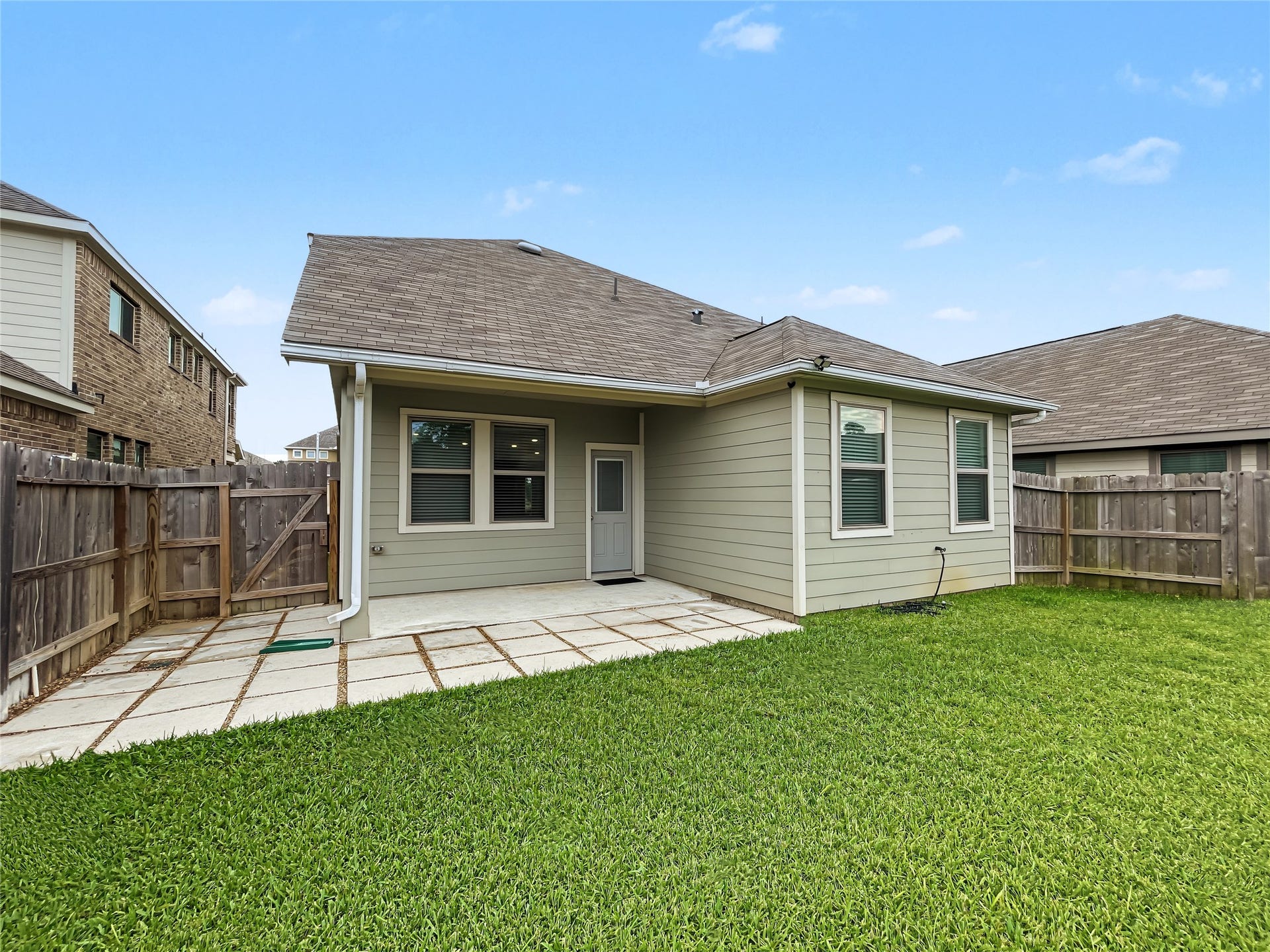 1423 Cecilia Vines Drive, Conroe, TX 77301 View of the backyard and the back elevation of this nice property.