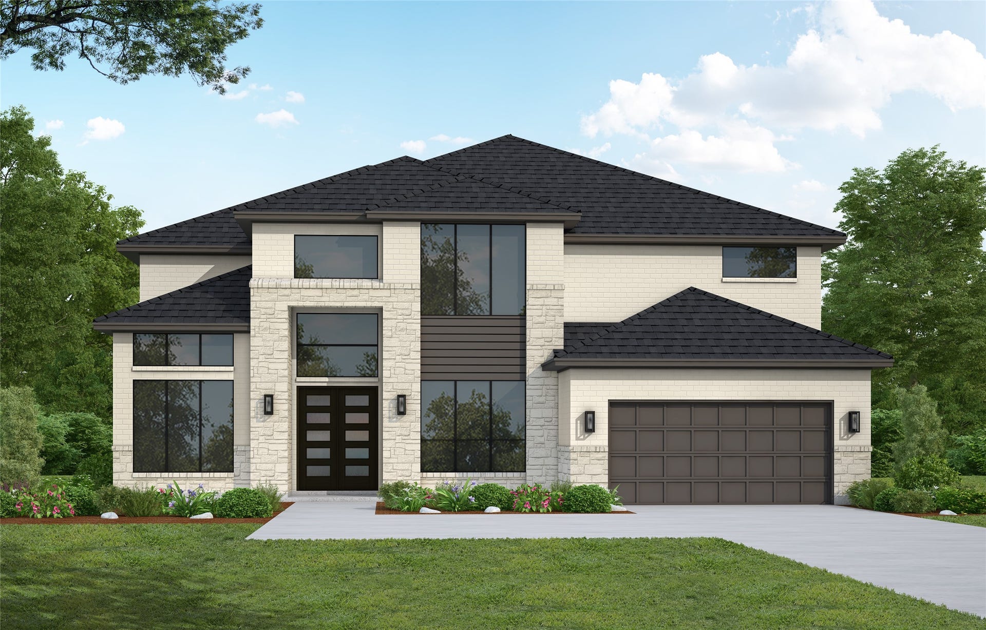 15122 Parasol Place, Conroe, TX 77302 Westin Homes | Jaxson II Currently Under Construction. Rendering for illustration purposes only; features, selections and colors may vary.