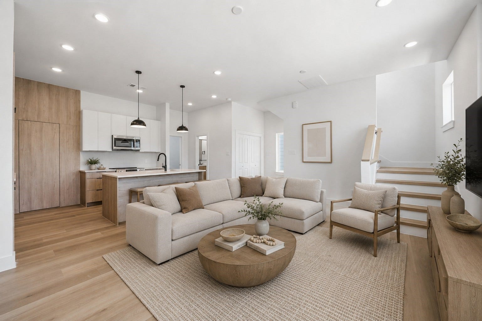 Virtually staged living area