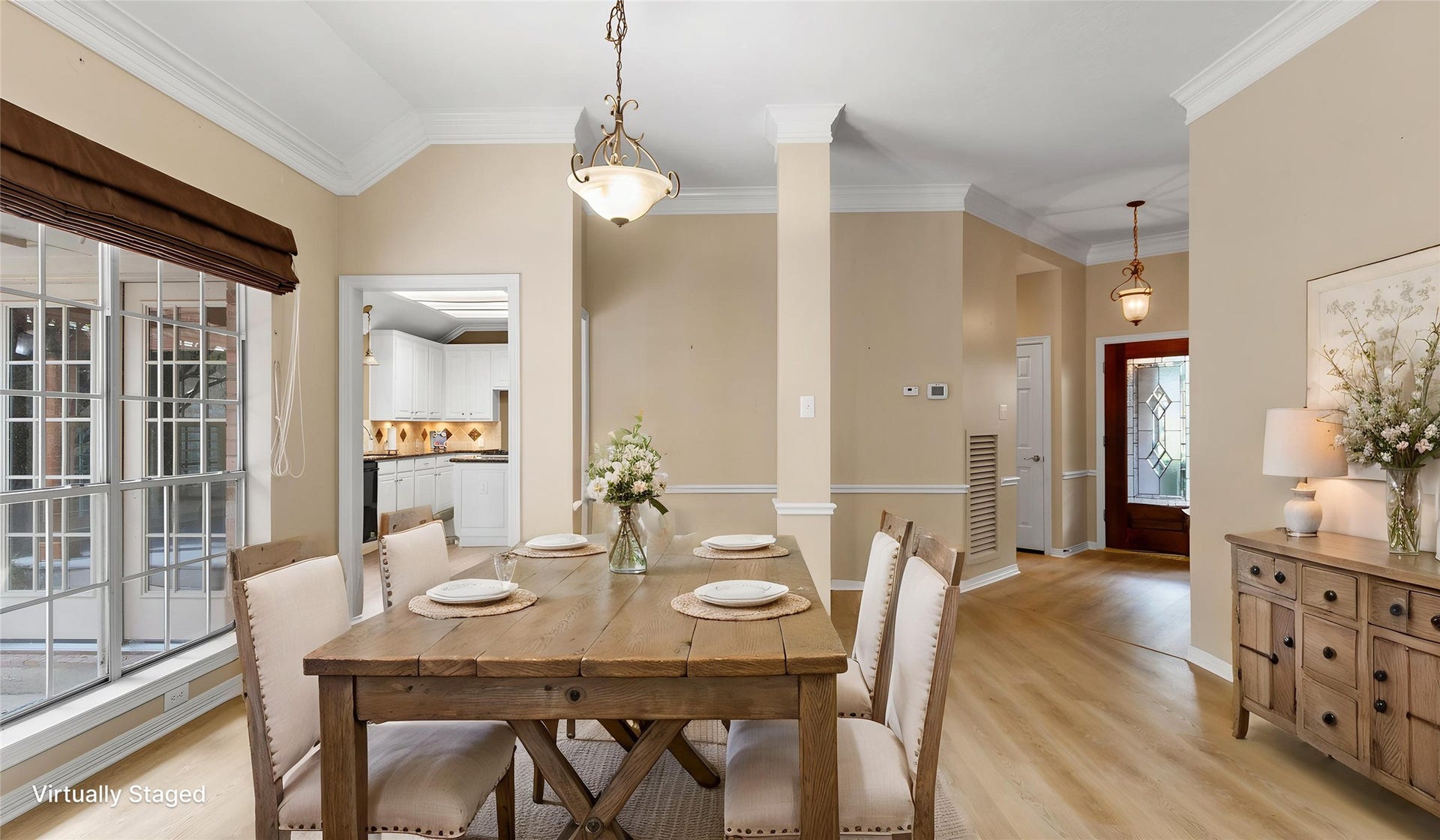 2430 Fairway Pointe Drive, League City, TX 77573 Dinning area is vitually staged to inspire your imagination.