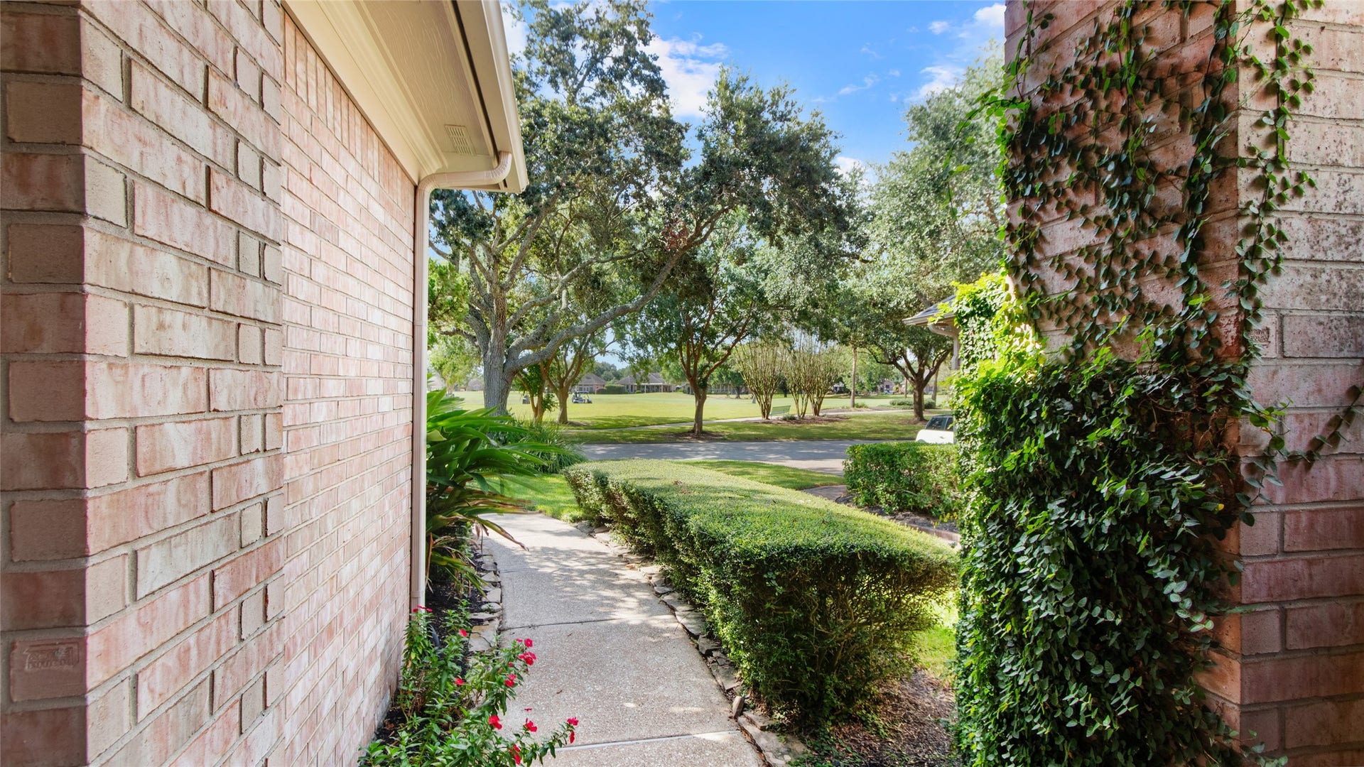 2430 Fairway Pointe Drive, League City, TX 77573 Great front yard view of the golf course from your new front door.