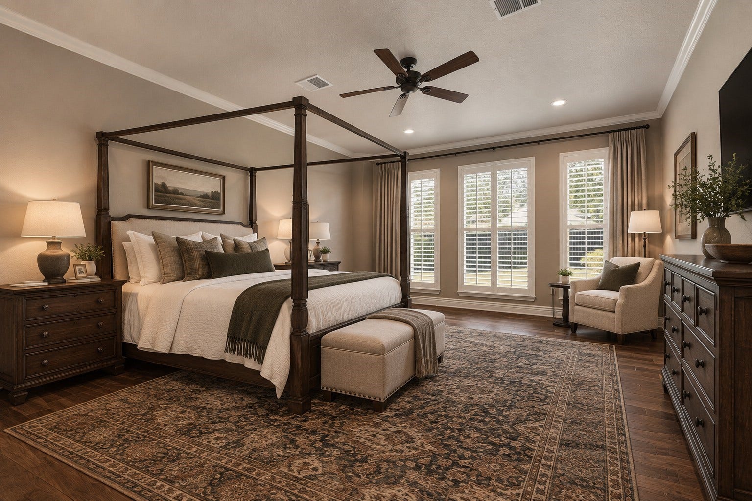 20210 Prim Pine Court, Cypress, TX 77433 Spacious oversized bedroom with large windows for abundant light. *AI staged*