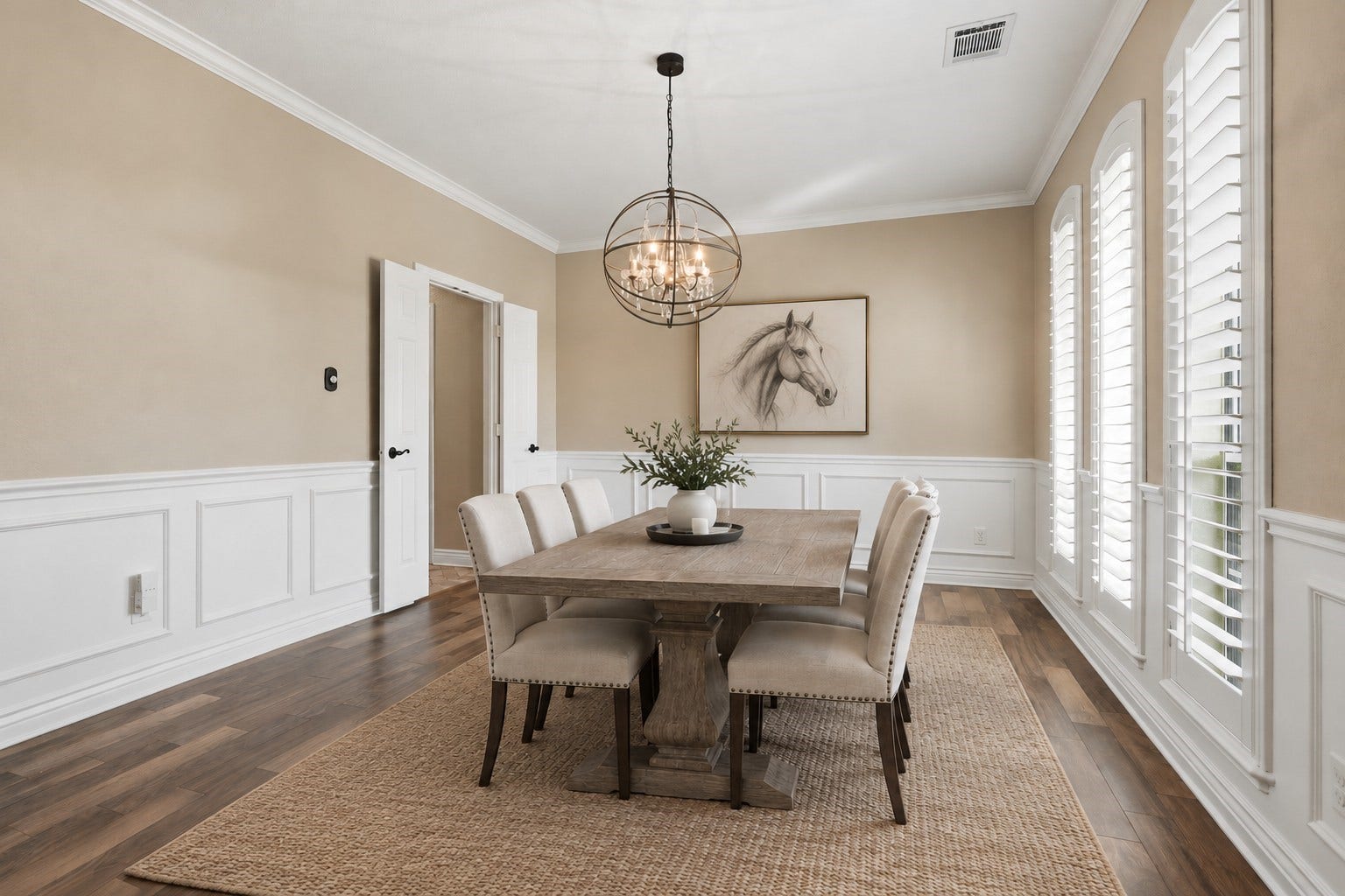 20210 Prim Pine Court, Cypress, TX 77433 Formal dining room with easy kitchen access. *AI staged*
