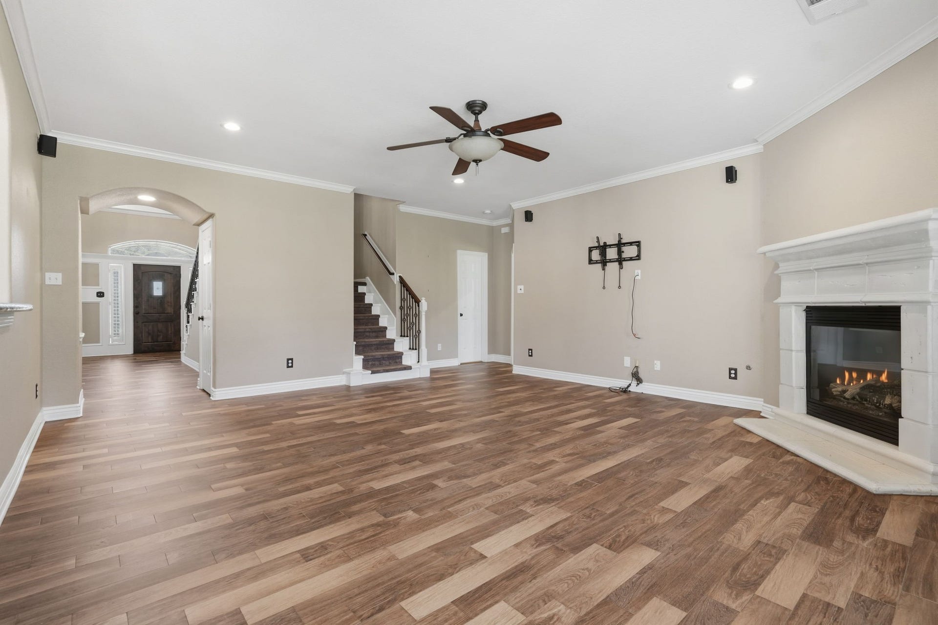 20210 Prim Pine Court, Cypress, TX 77433 Second staircase off the living room, adding charm and convenient access to the upstairs.
