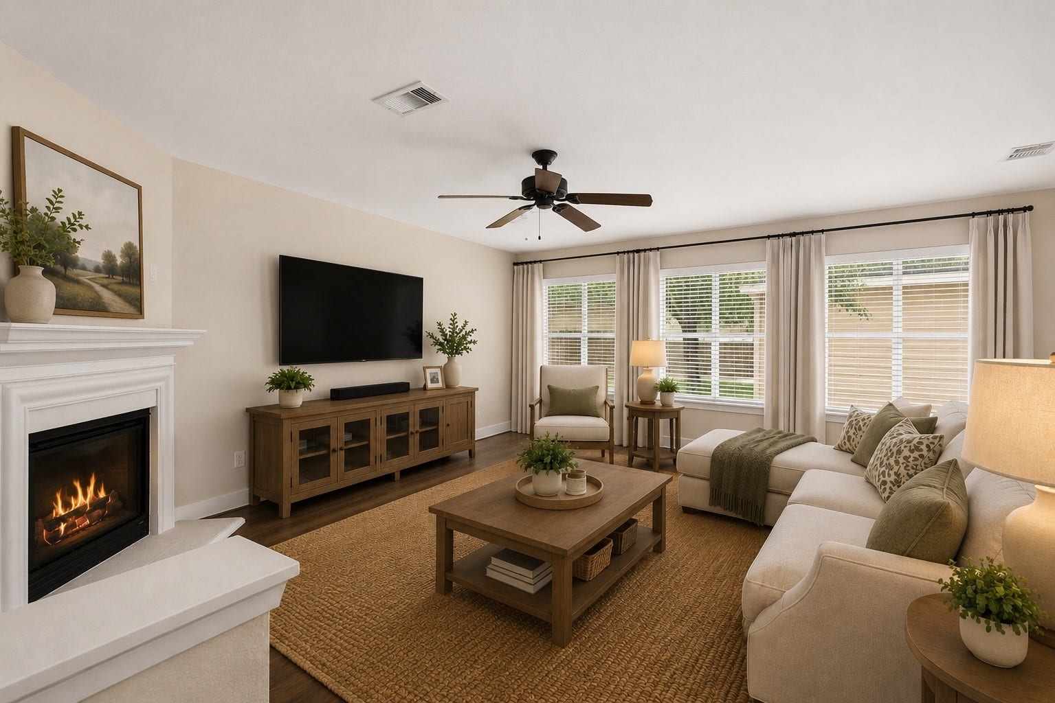 26853 Haileys Manor, Kingwood, TX 77339 Another view of the living area virtually staged