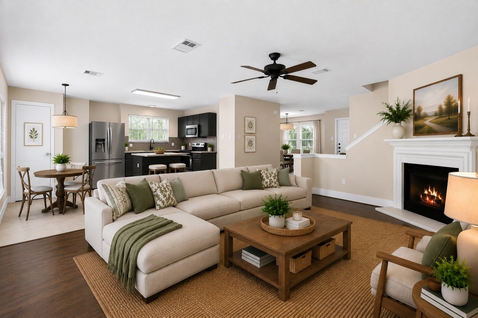 26853 Haileys Manor, Kingwood, TX 77339 Virtually staged living and kitchen areas