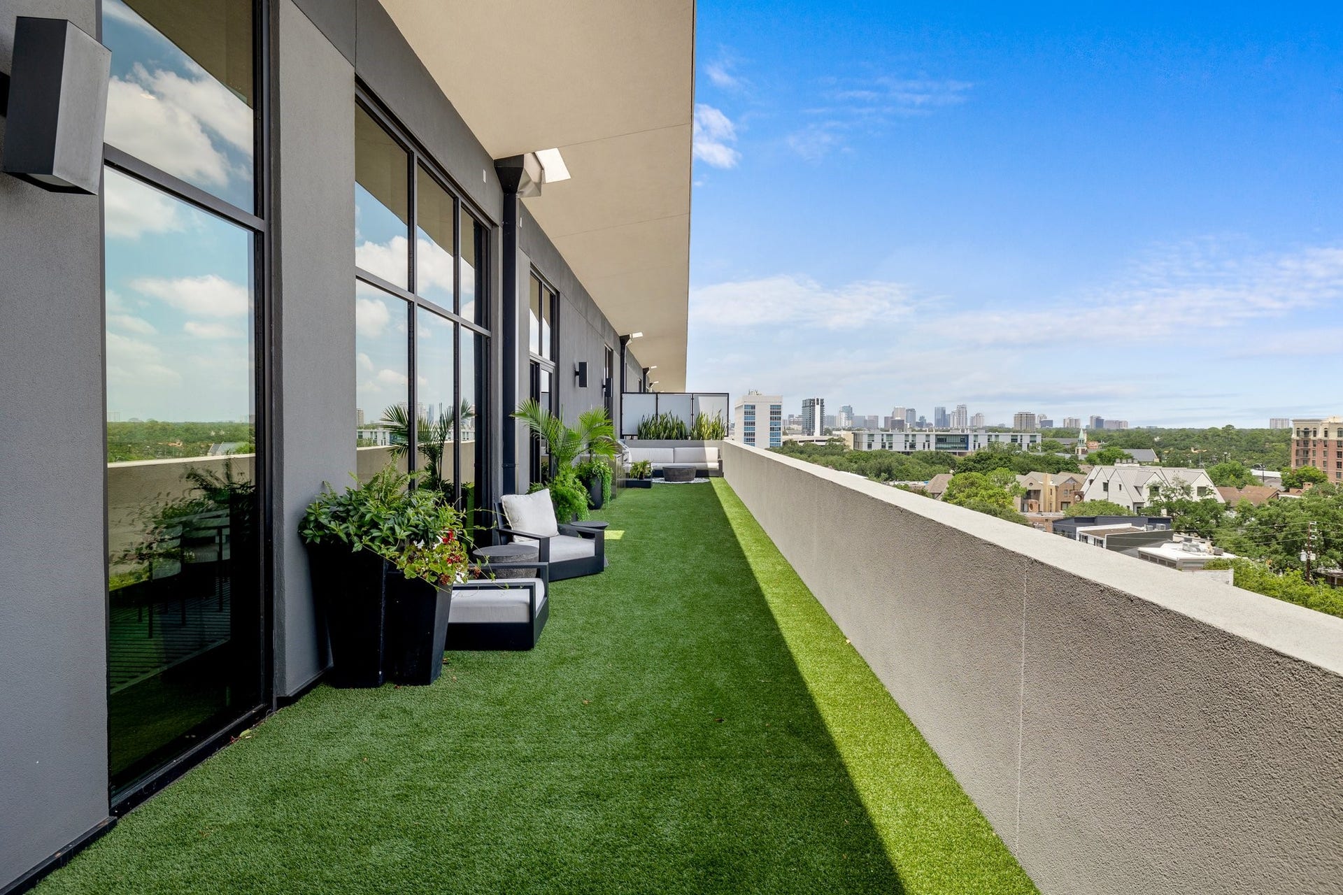 2710 Steel Street, #704, Houston, TX 77098 One of two incredible private balconies with expansive view.