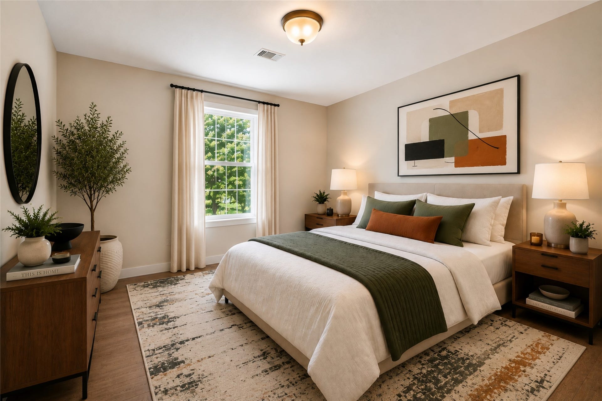 5727 Candlecreek Drive, Richmond, TX 77469 Virtually Staged - This bedroom shows how comfortably furniture can fit while still leaving room to move around. Natural light helps create an inviting place to recharg