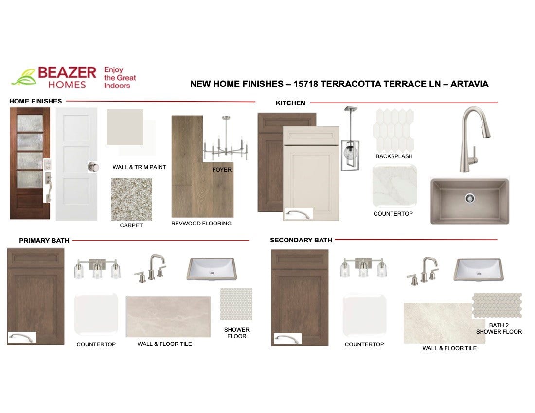 Design Finishes for 15718 Terracotta Terrace.
