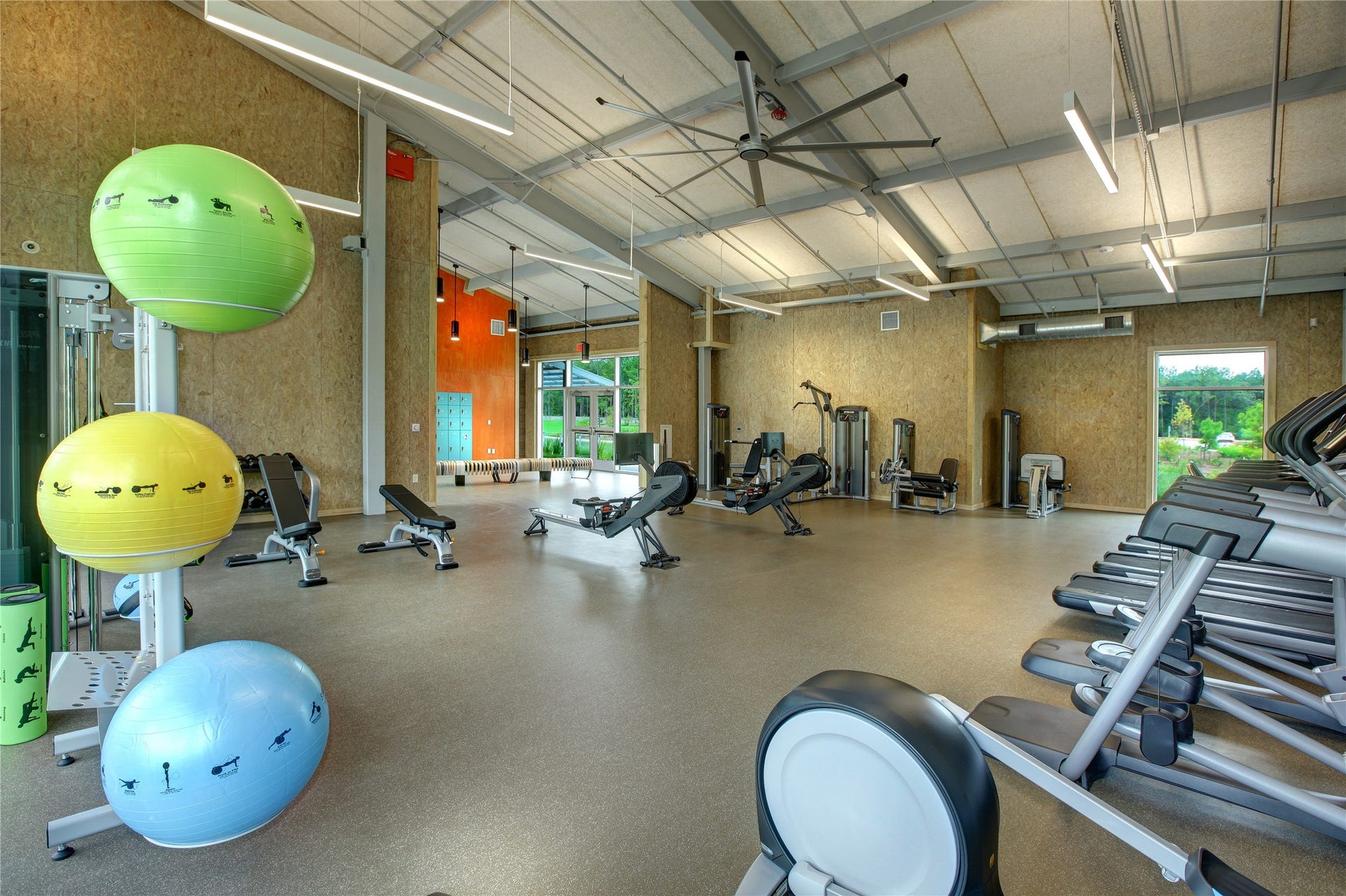 This gym is part of the larger Dapple Park amenity complex and offers a range of equipment for residents. It is known for its convenience, as it is a 24-hour fitness center, allowing residents to work out on their own schedules without needing an external gym membership.