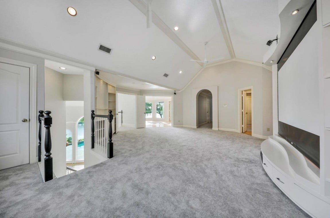 35 W Isle Place, The Woodlands, TX 77381 Versatile game room or media space with built-in cabinetry and an open-concept layout.