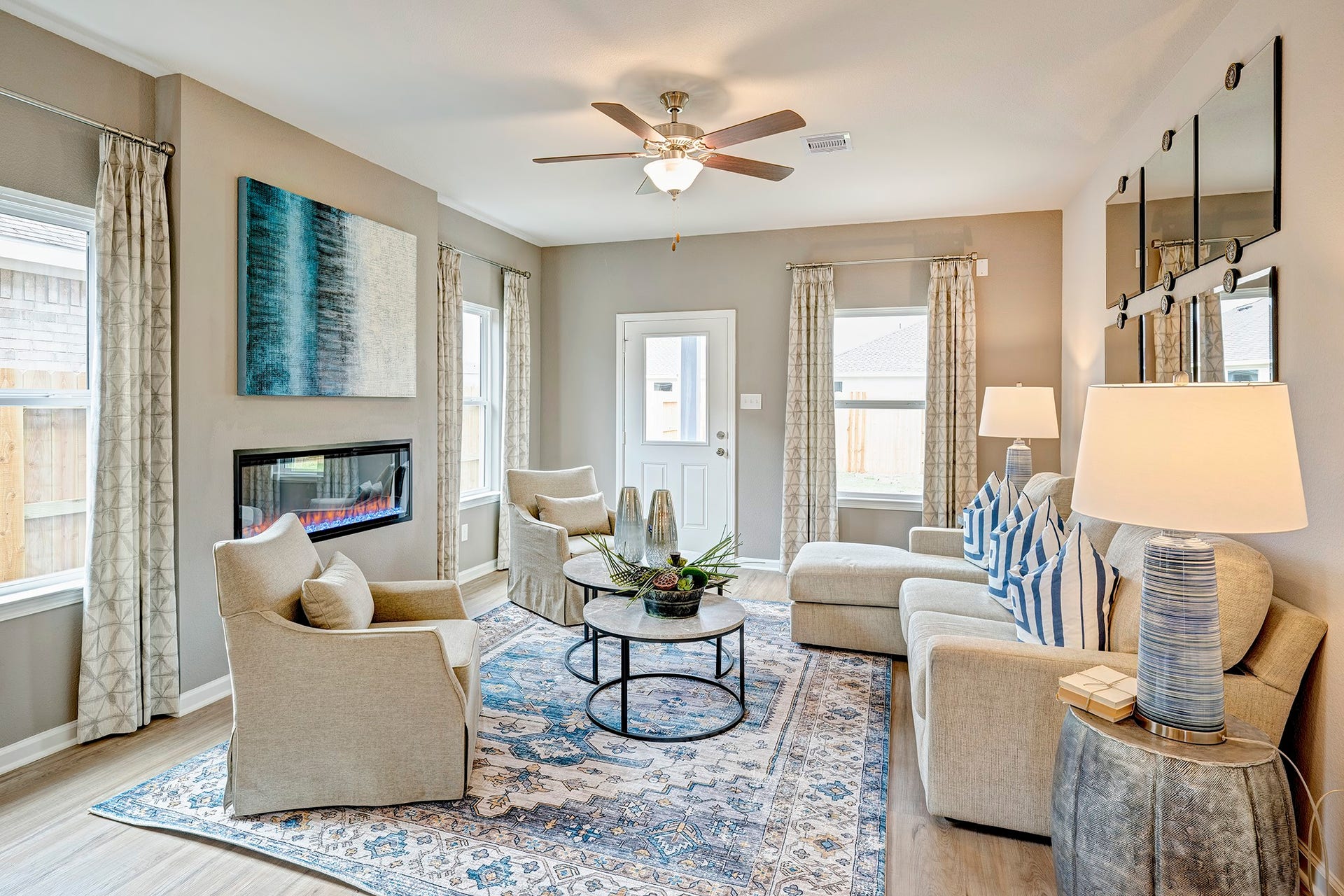 2707 Crested Creek Lane, Richmond, TX 77406 The Piedmont- Family Room with linear electric fireplace