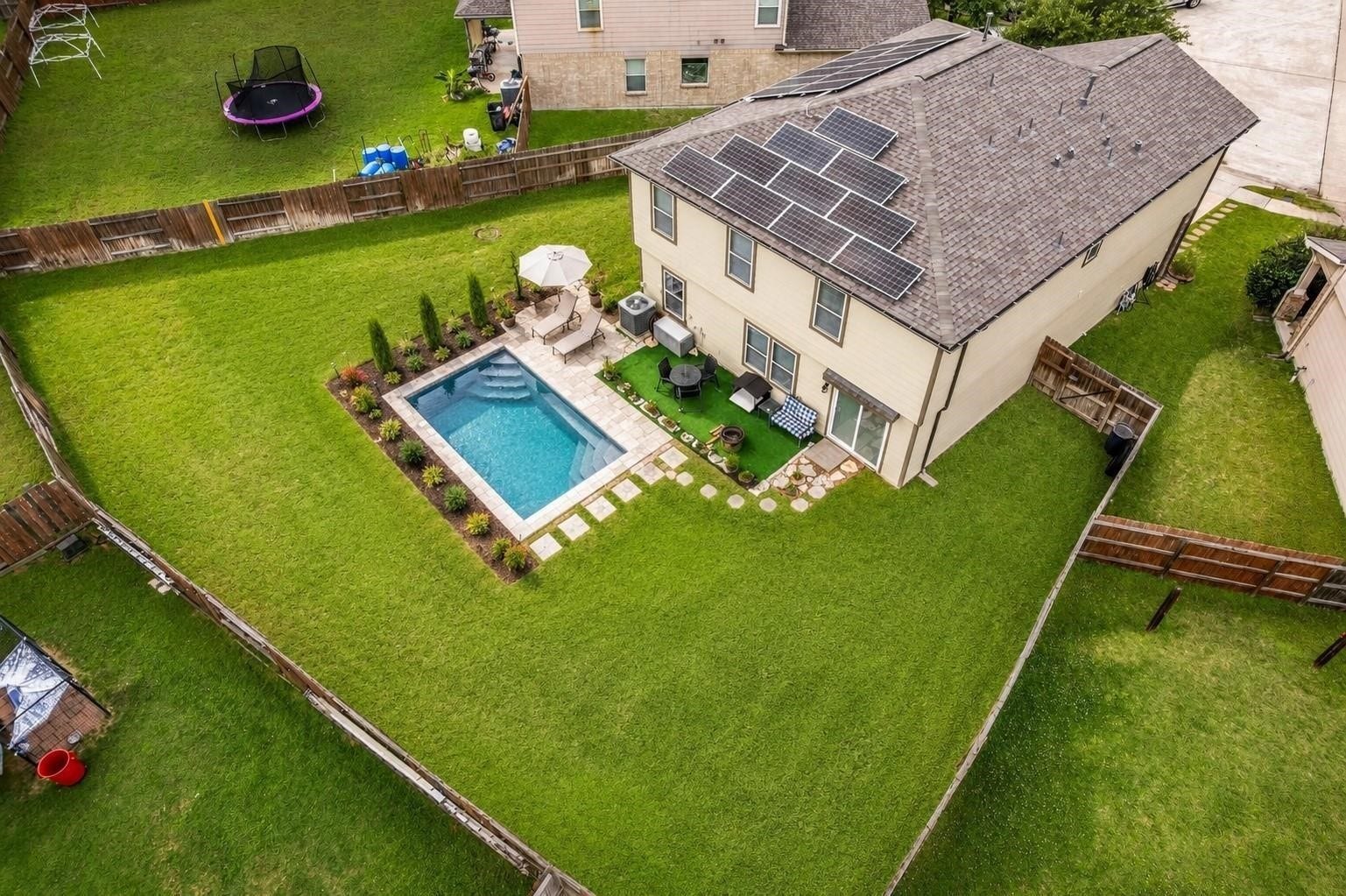 15903 Arapaho Bend Lane, Cypress, TX 77429 Pool size backyard. Virtually staged