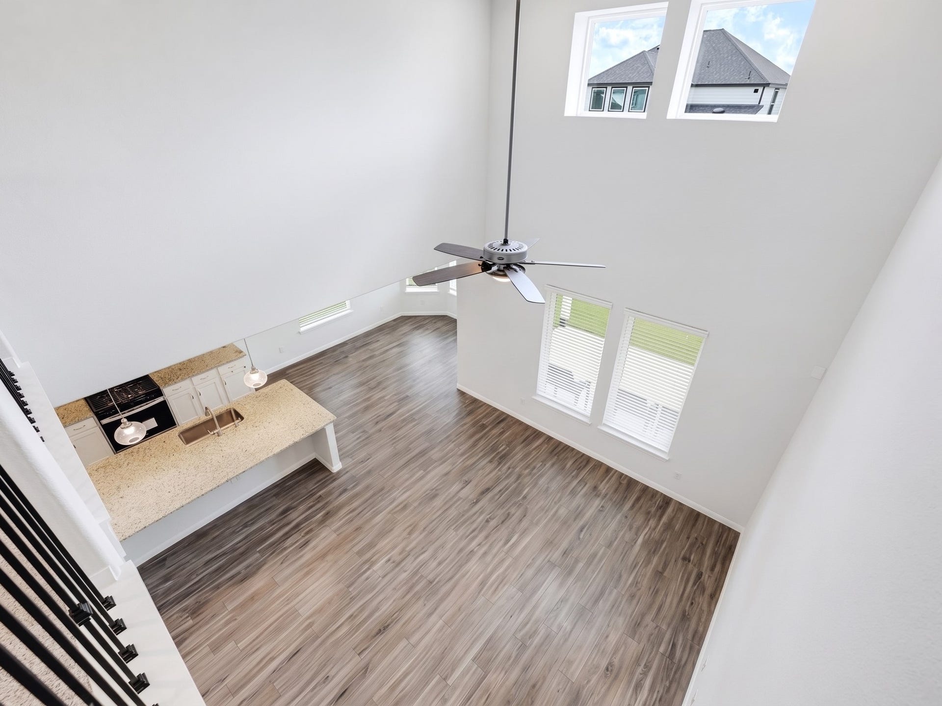 The space is open to the living room giving you the feel of a loft.