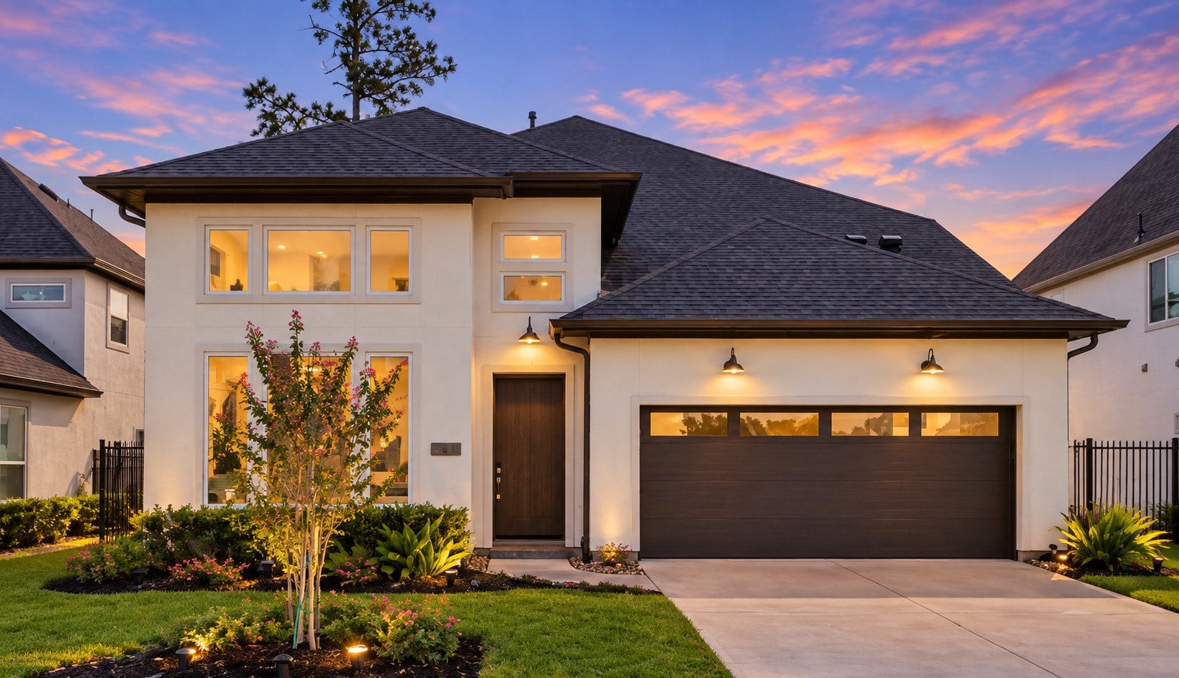 6 Clearview Terrace Place, Tomball, TX 77375 Stunning two-story home with modern curb appeal and beautiful landscaping