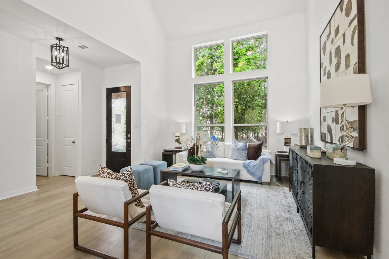413 Meadows Peak Lane, Montgomery, TX 77316 Family room with a nice view to the wooded reserve