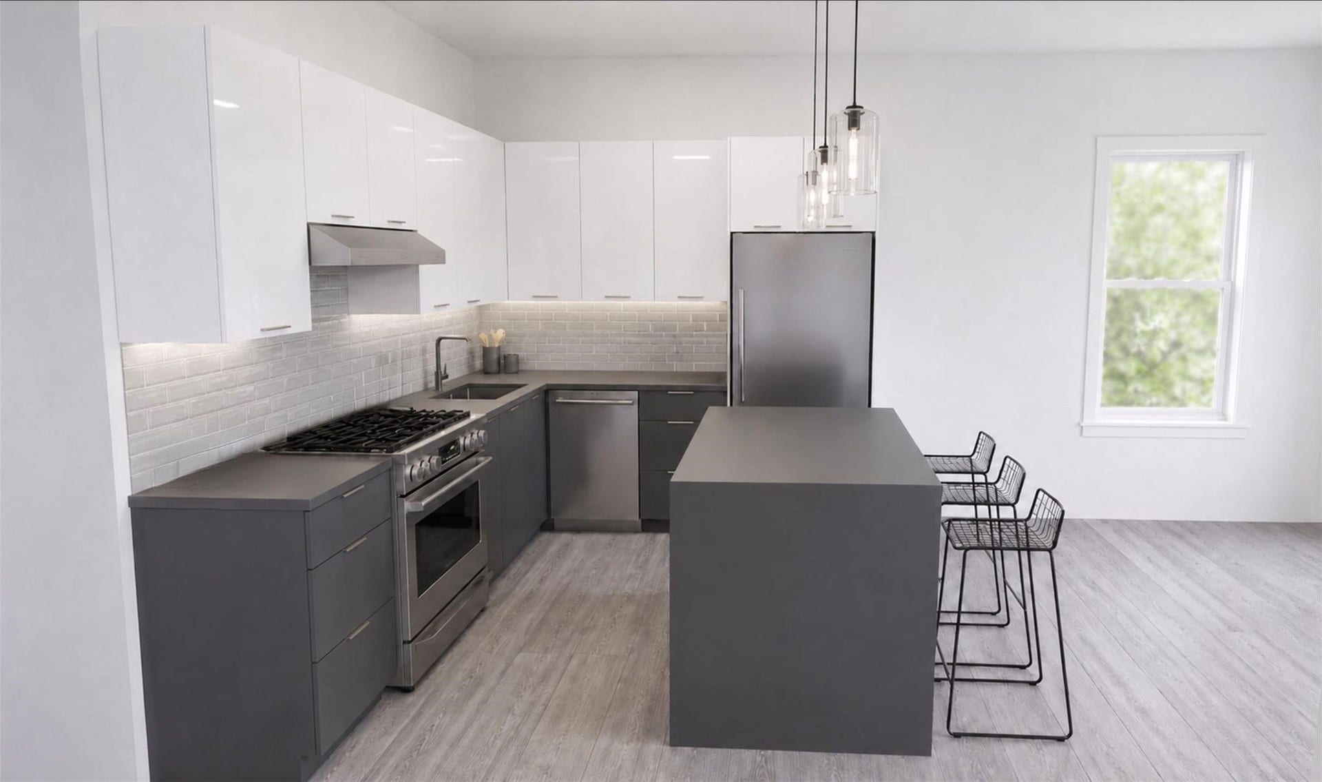 Please note that his picture is a rendering and may not reflect identical to the finished product. Color and fixtures may also vary.