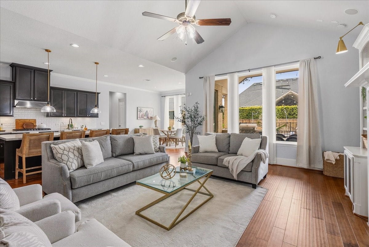 17018 Sweet Bay Court, Conroe, TX 77385 Never miss a moment in action with this open concept that connects the living and kitchen spaces