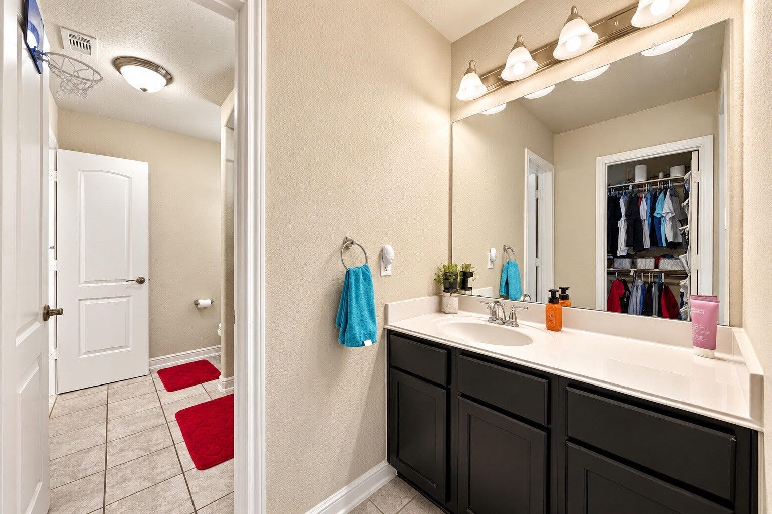 Jack and Jill bath with seperate vanity rooms provide privacy for your secondary bedrooms!