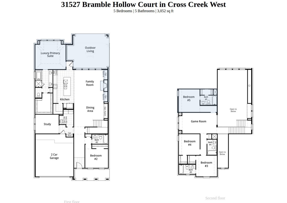 31527 Bramble Hollow Court, Fulshear, TX 77441 Spec Floorplan