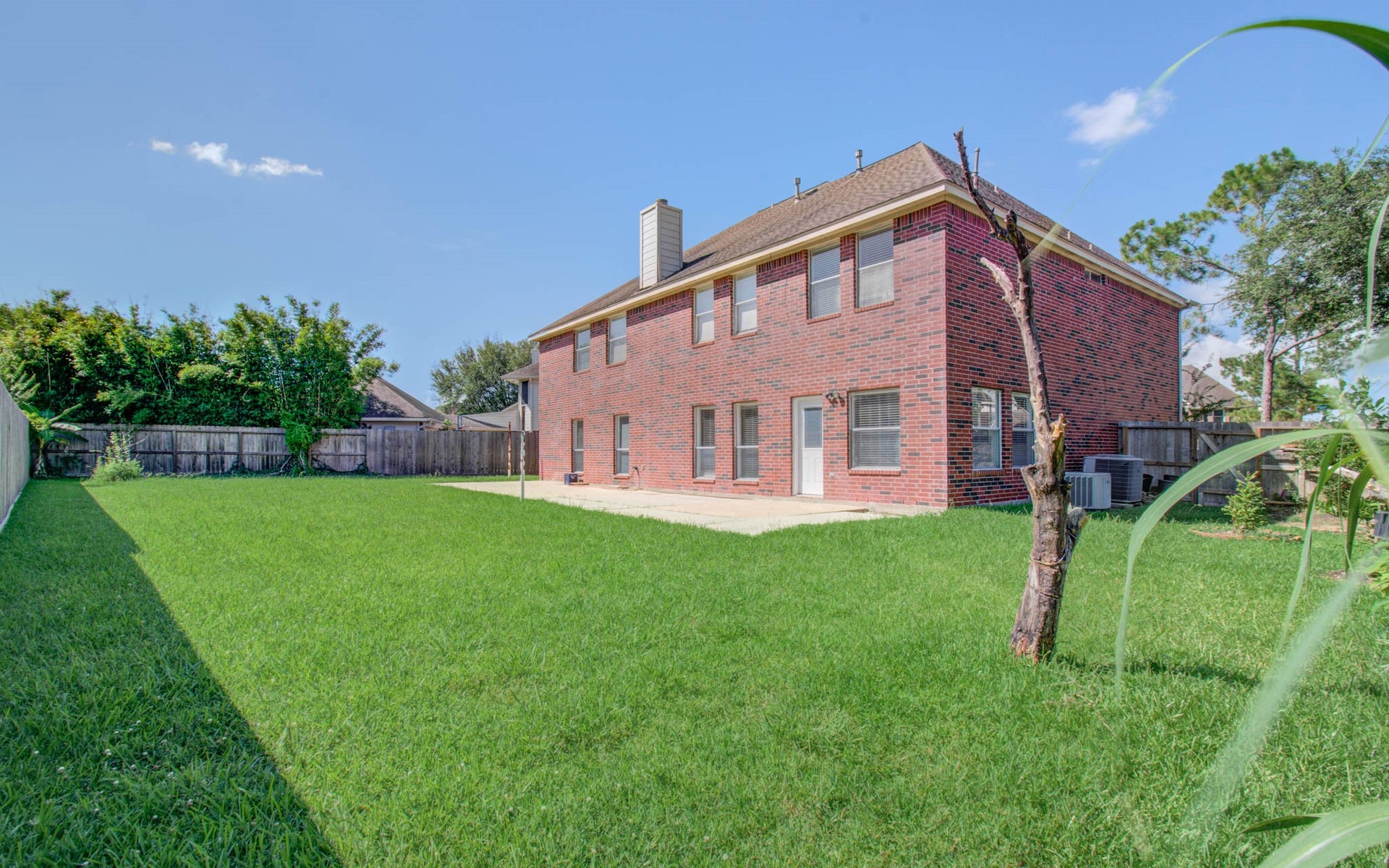 1402 Pine Knot Court, Pearland, TX 77581 Expansive backyard, perfect for outdoor activities.
