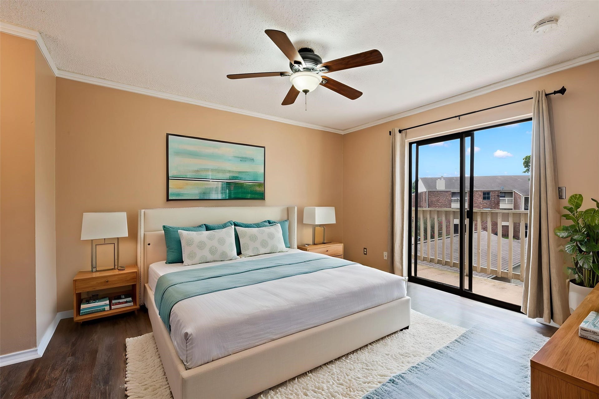 2501 Gulf Freeway, #6A, Dickinson, TX 77539 Primary Bedroom with Ai Staged Furniture