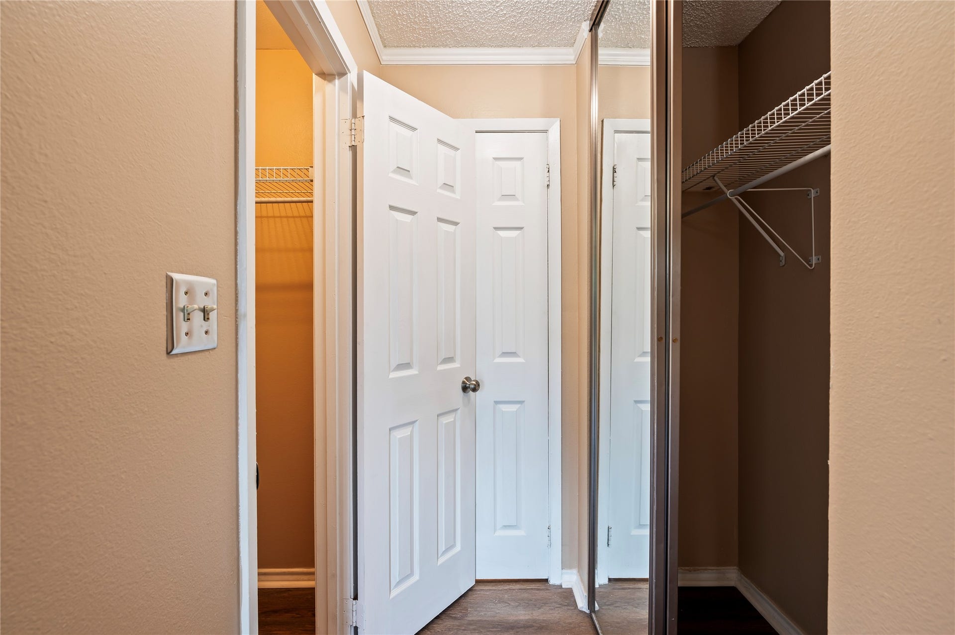 2501 Gulf Freeway, #6A, Dickinson, TX 77539 Primary Bedroom looking into hallway to closets and bathroom