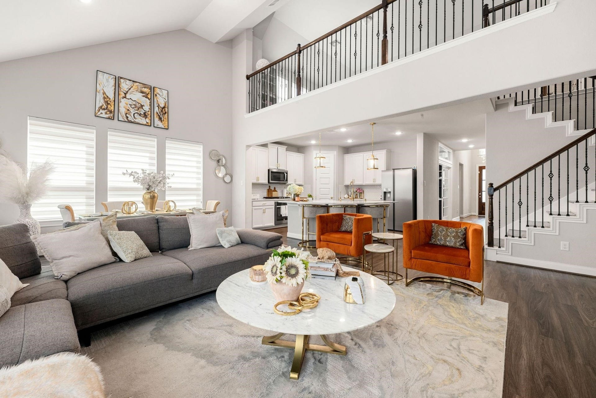 20422 Alpine Meadow Place, Richmond, TX 77407 Vaulted ceilings and numerous windows fill the main living space with tons of natural light.
