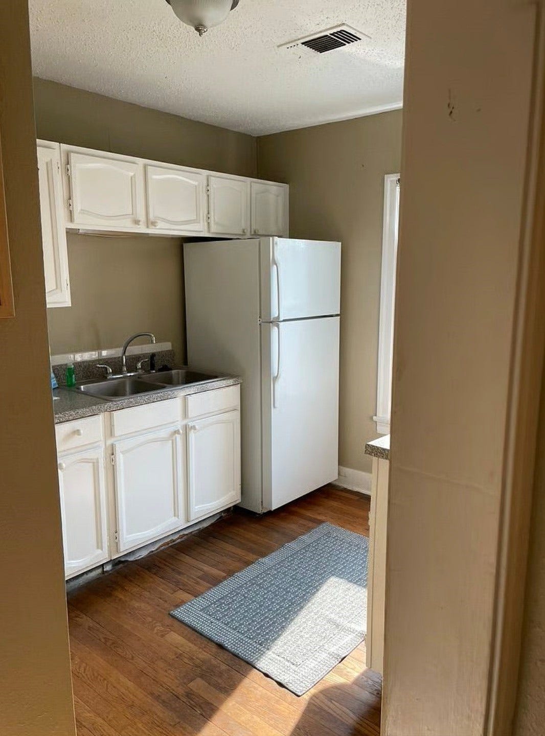 Kitchen in garage apartment.