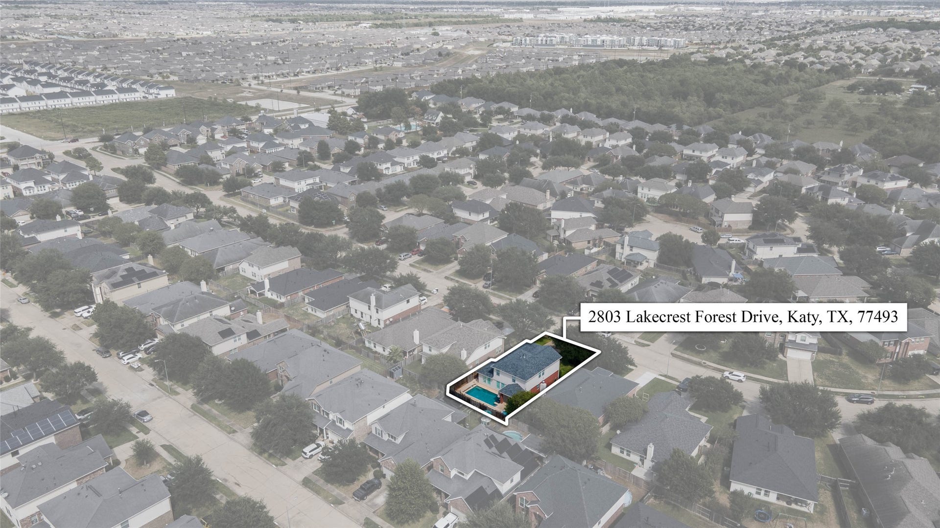 This aerial view identifies the home within the surrounding neighborhood and provides helpful perspective on its residential setting, nearby streets, and surrounding development.