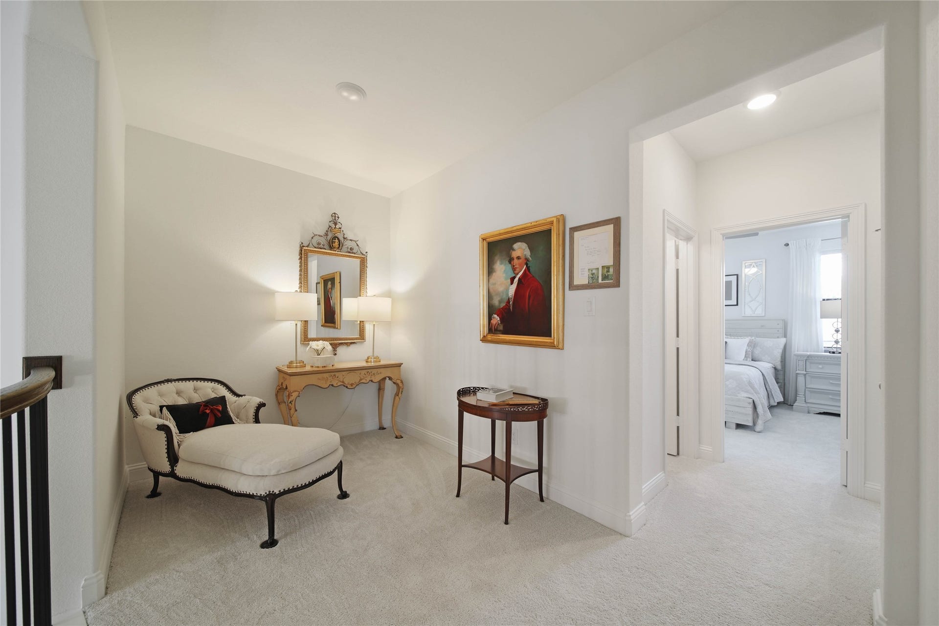 The hallway alcove is the perfect spot to create a study nook or a dedicated space for crafts and hobbies.