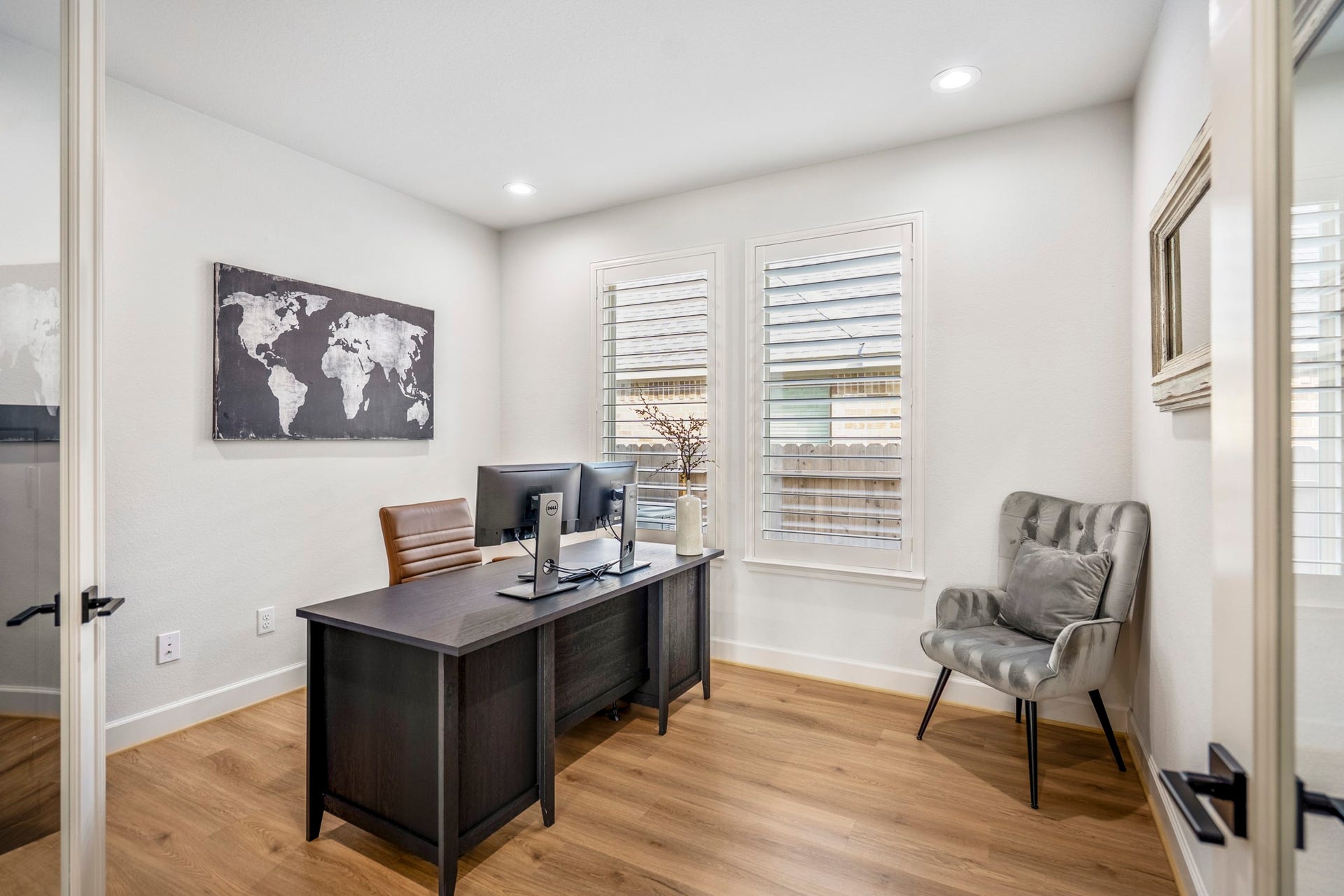 304 Mullins Court, Montgomery, TX 77316 This inviting home office creates a welcoming workspace. It's light and bright with the added recessed lighting.