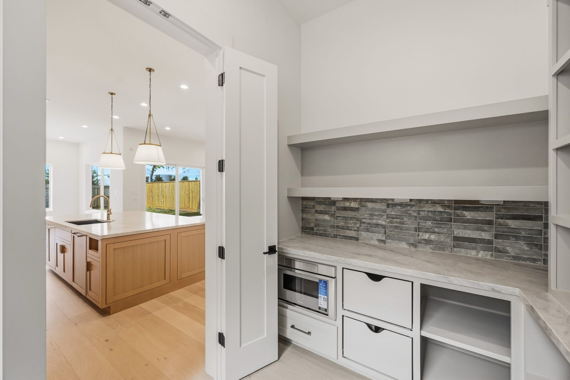 Along with a microwave and tons of storage!