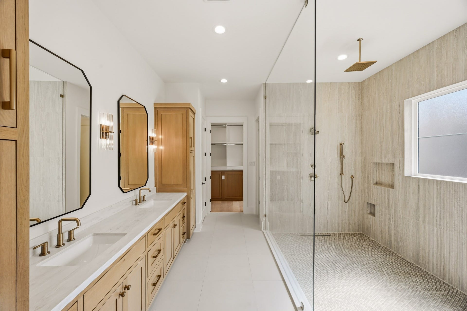 The stunning master bath checks all the boxes!