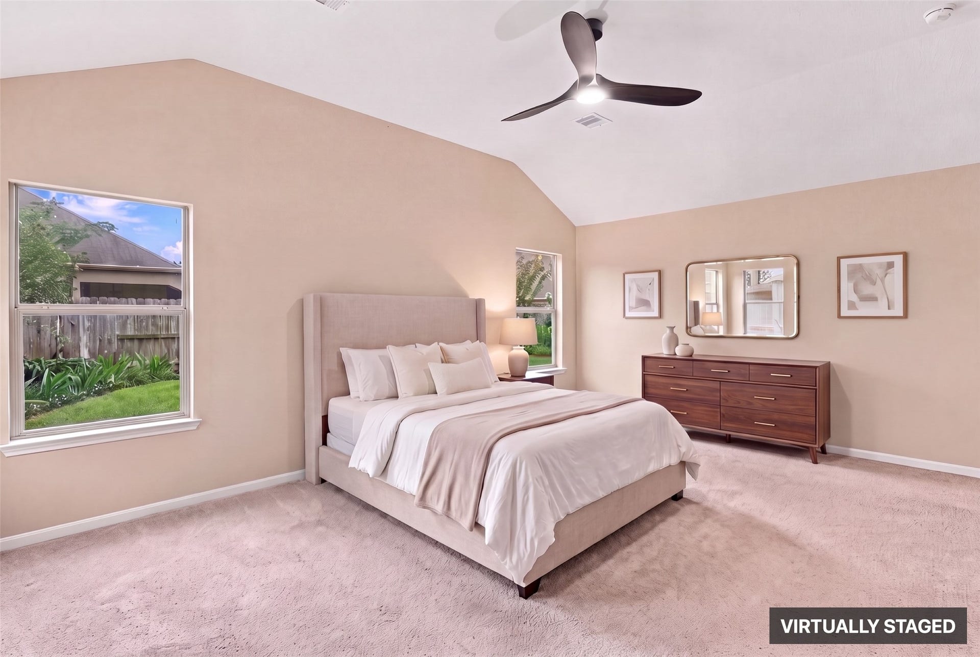 24015 Orange Orchard Lane, Katy, TX 77493 Virtually staged. Room for a full bedroom set with walking space to spare, and green backyard views through the window.