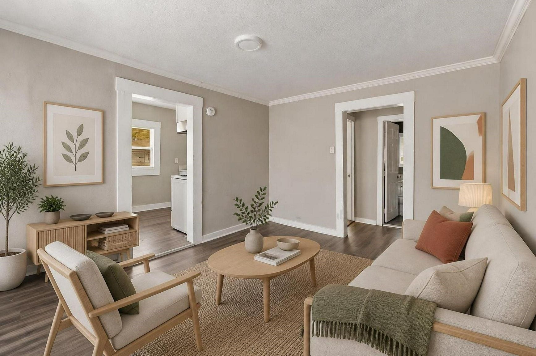 1401 Collier Street, #B, Houston, TX 77023 Living Room (Virtually staged)